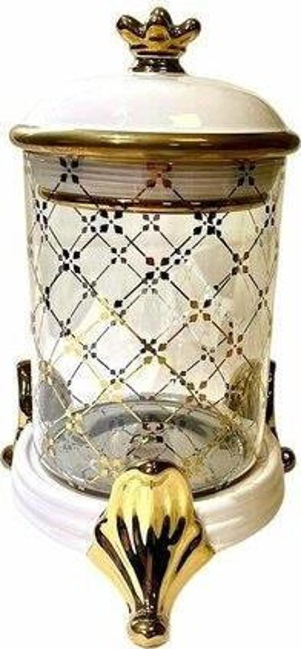 Roy Kıng Kavanoz Büyük 25cm Krem Altın ASF001 - Image 1