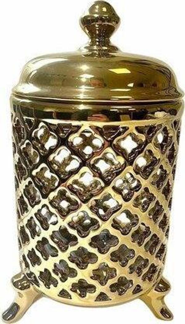 Roy King Azra Kavanoz Büyük Boy 25cm Full Gold ASF 031 - Image 1