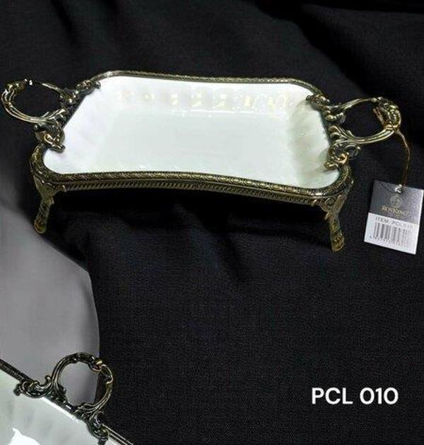 Royking Elegance Dikdörtgen Sunum Tabak Antique 36 CM PCL 010 - Image 1