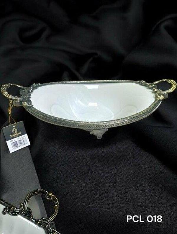 Royking Elegance Oval Sunum Tabak Antique 40 CM PCL 018 - Image 1