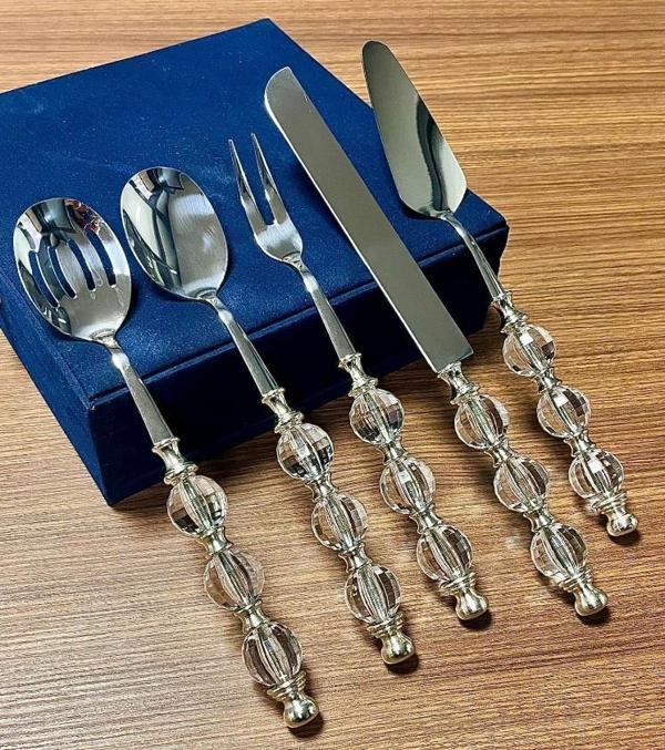 Royking Rustik 5 Parça Servis Seti Gümüş EYM 063 - Image 1