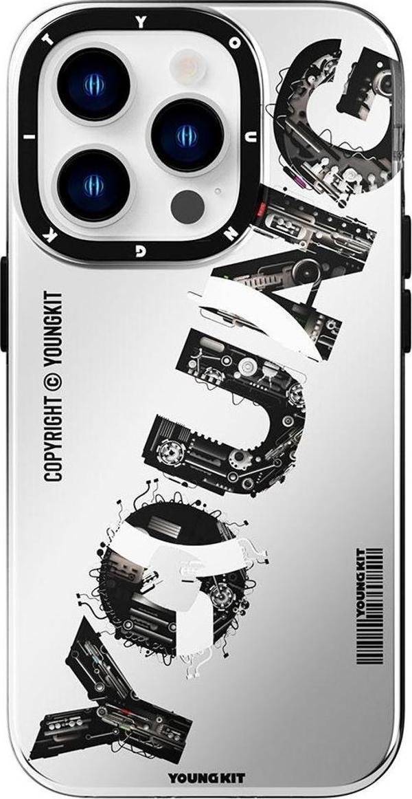 YoungKit iPhone 14 Pro Max Uyumlu Kılıf Magsafe Şarj Özellikli Yazı Temalı Mechanic Serisi Kapak - Image 1