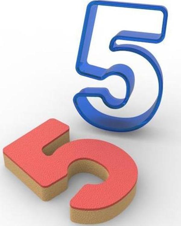 5 Rakamı Polikarbon Kurabiye Kalıbı - Image 1