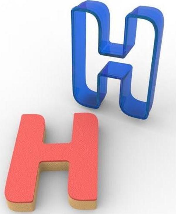 H harfi Polikarbon Kurabiye Kalıbı - Image 1