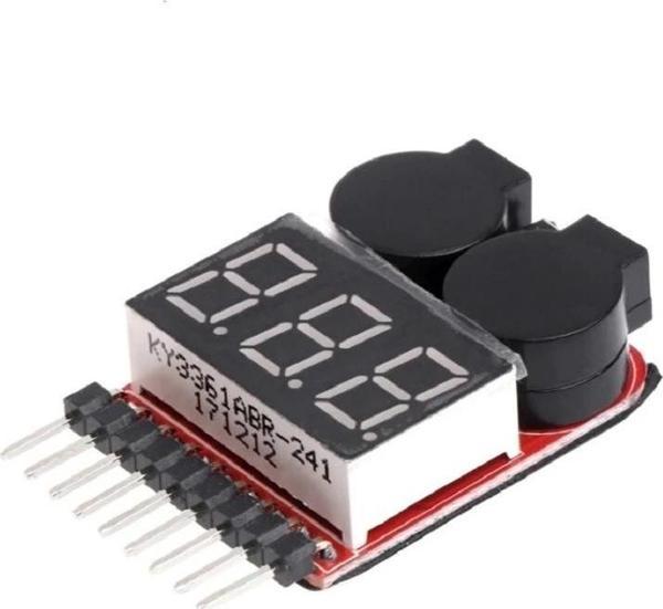 1-8s Lipo Li-ion Battery Voltaj Test ve Alarm Modülü - Image 1