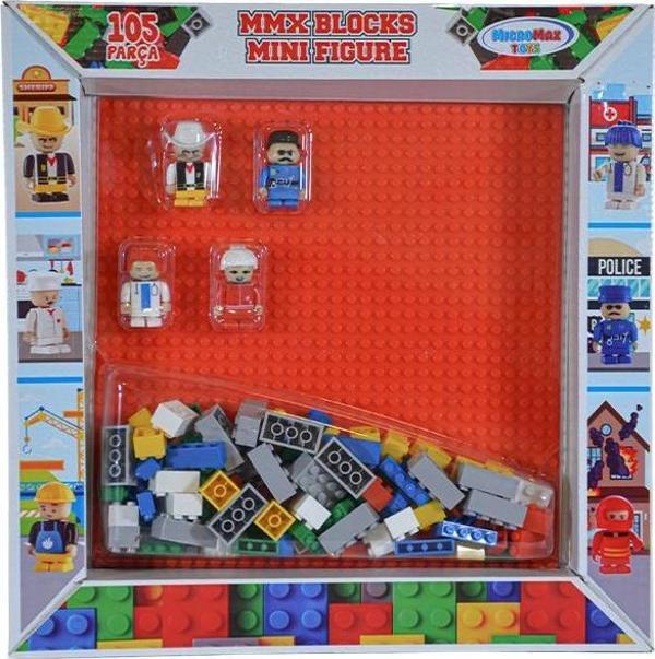 Mmx 105 Parça Kırmızı Zemin Yapı Blok ve 4 Figür Seti 02 034 - Image 1