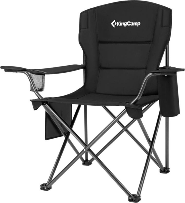KingCamp Lotus XL Cool Ice Ultra Konforlu & Takviyeli Kamp Sandalyesi Black - Image 1