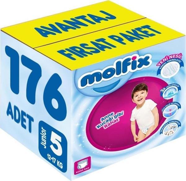 Molfix Külot Bebek Bezi 5 Beden Fırsat Paketi 44*4 176 Adet - Image 1