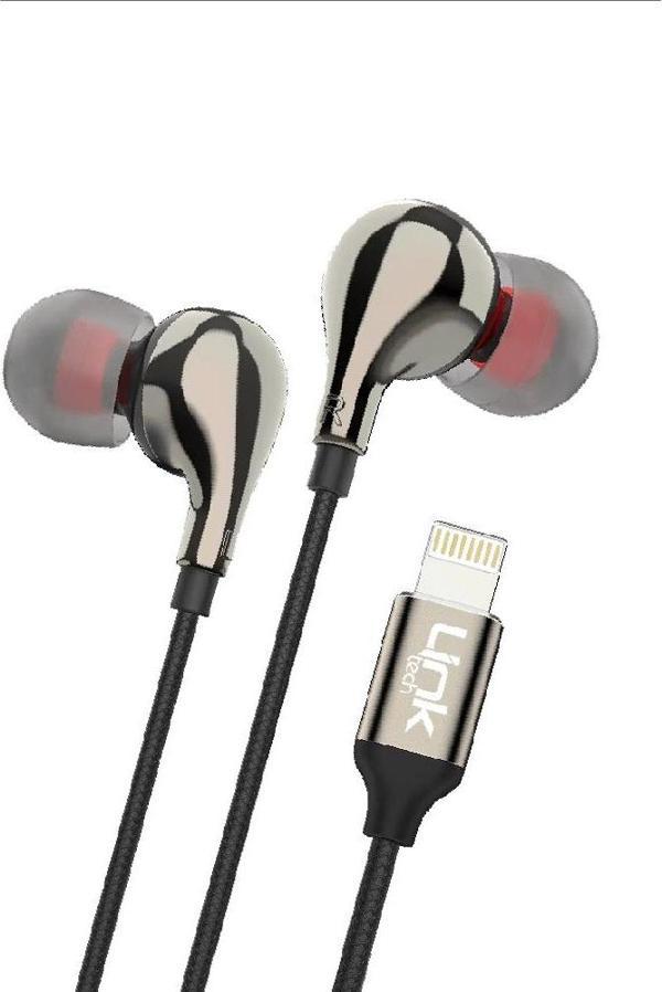 LinkTech E82 Lightning Stereo Kulak İçi Kablolu Kulaklık Siyah - Image 1