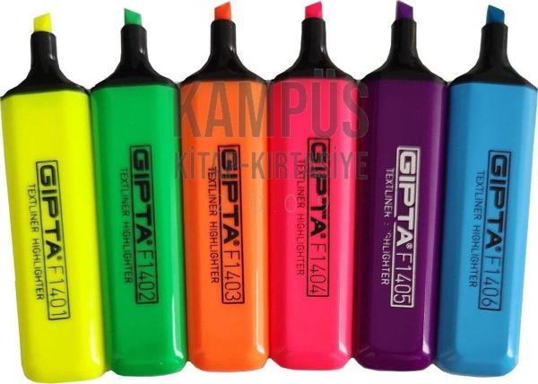Gıpta Neon Renkler Fosforlu İşaretleme Kalemi 6 Renk - Image 1