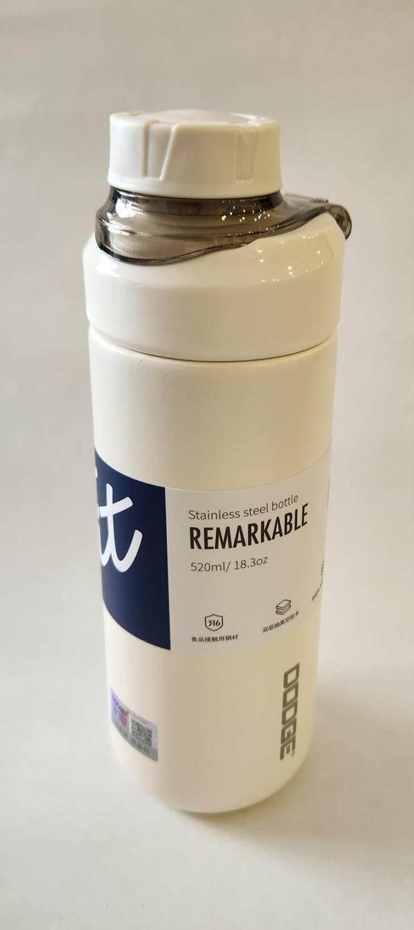 Shotay Dodge Fit 520ML Çelik Termos Beyaz Taşıma Askılı - Image 1