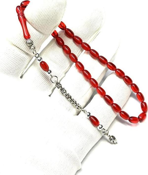 Bilek Boy Beyzi Model Püsküllü 4-7mm Sıkma Ateş Kehribar Tesbih - Image 1