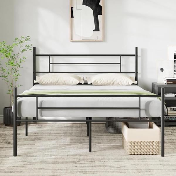 CNDHOME Metal Karyola HSN Metal Karyola Siyah Renk, Çift Kişilik, Ölçü Seçenekli - Image 1
