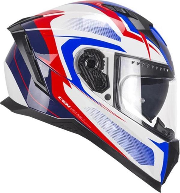 CGM 311G BLAST SPORT KAPALI MOTOSİKLET KASKI Beyaz-Mavi L - Image 1
