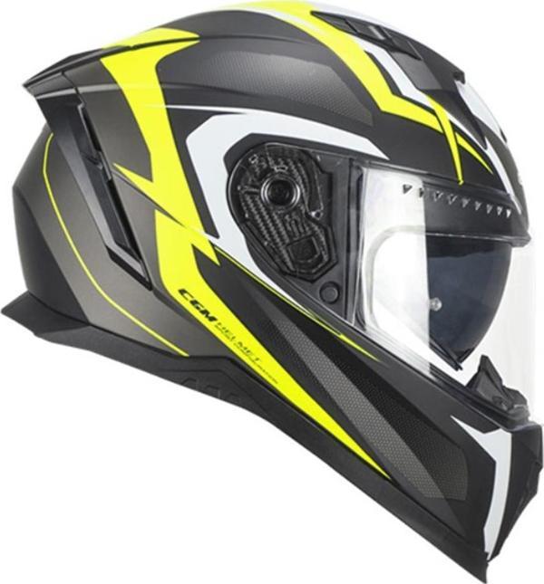 CGM 311G BLAST SPORT KAPALI MOTOSİKLET KASKI Mat Siyah-Sarı S - Image 1