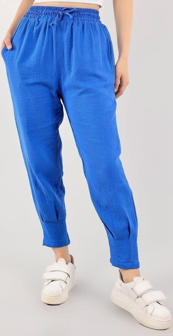 Kadın Bel Lastikli Paçası Pensli Mevsimlik Jogger Pantolon - Image 1