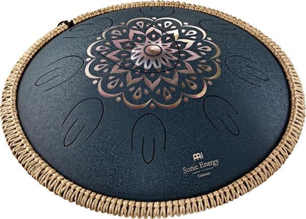 Meinl Sonic Energy OSTD2NBE Octave Steel Floral Design D Amara 16" Tongue Drum (Navy Blue) - Image 1