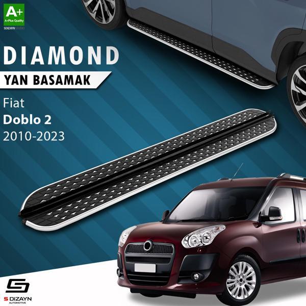 S-Dizayn Fiat Doblo 2 Uzun Şase Diamond Krom Yan Basamak 223 Cm 2010-2023 A+ Kalite - Image 1