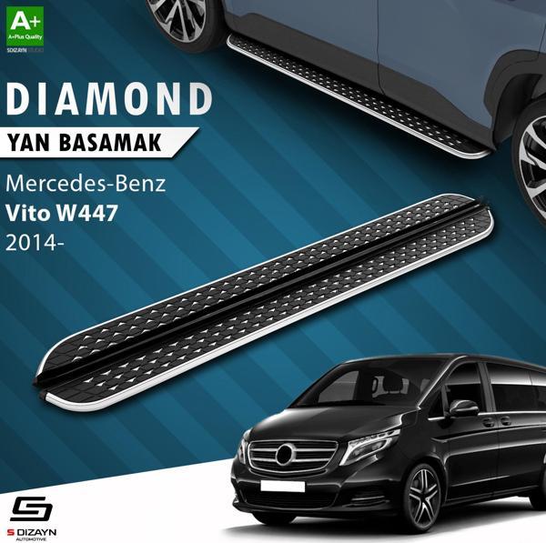 S-Dizayn Mercedes Vito W447 Uzun Şase Diamond Krom Yan Basamak 253 Cm 2014 Üzeri A+ Kalite - Image 1