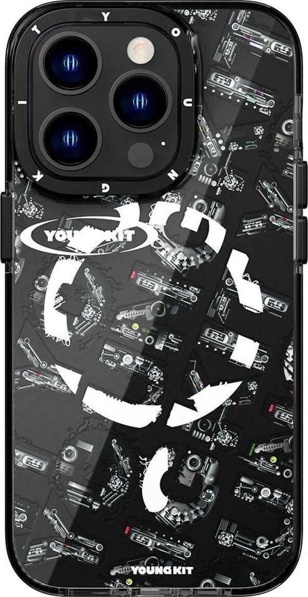 YoungKit iPhone 14 Pro Max Uyumlu Kılıf Magsafe Şarj Özellikli Yazı Temalı Mechanic Serisi Kapak - Image 1