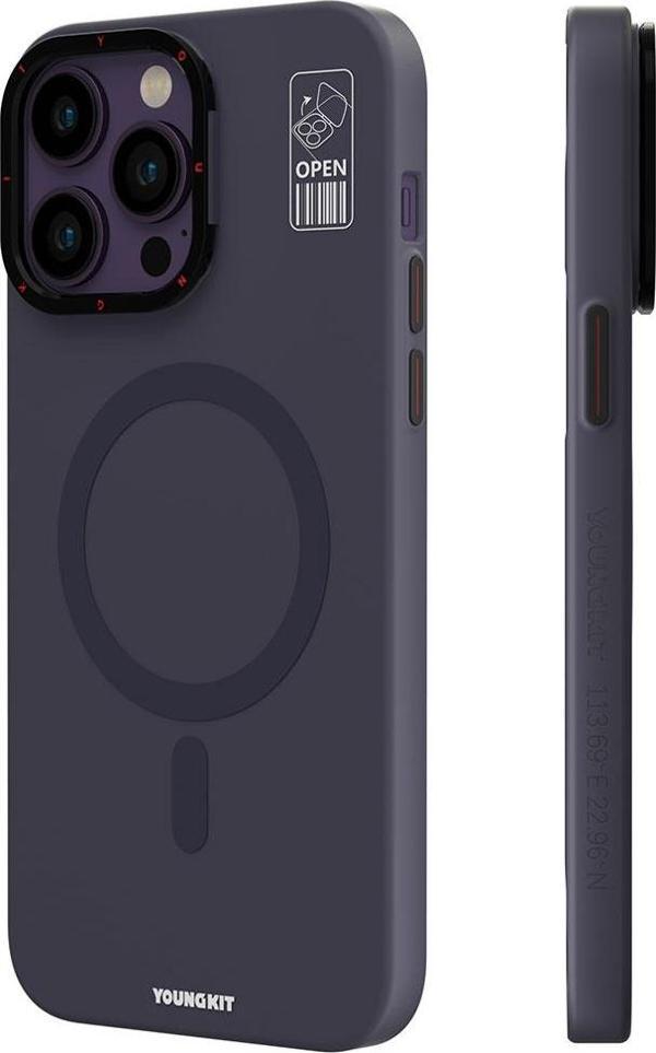 YoungKit iPhone 14 Pro Uyumlu Kılıf Magsafe Şarj Özellikli Standlı Hermit Bracket Serisi Kapak - Image 1