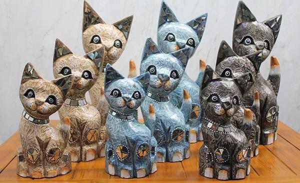 Ahşap 3'Lü Kedi Seti 40 Cm Trendy:4 - Image 1