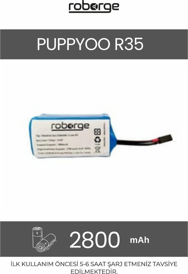 Puppyoo R35 Robot Süpürge Uyumlu 2800 mAh Batarya - Muadil Ürün - Image 1