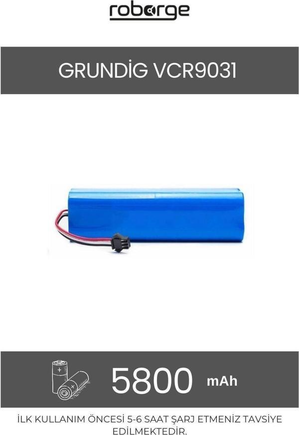 Roborge Grundig VCR9031 Robot Süpürge Uyumlu Batarya 5800 mAh - Muadil Ürün - Image 1