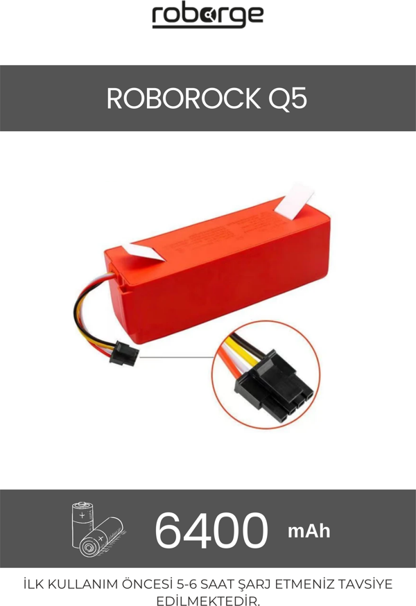 Roborock Q5 Robot Süpürge Uyumlu Batarya 6400 mAh - Muadil Ürün - Image 1