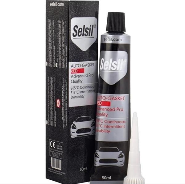 Selsil RTV Silicone Auto Gasket Kırmızı Conta 50 ml - Image 1