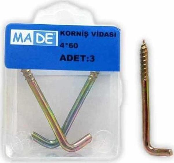 Made Korniş Vidası 4X60 (1 Kutu:3 Adet) ST-52 - Image 1