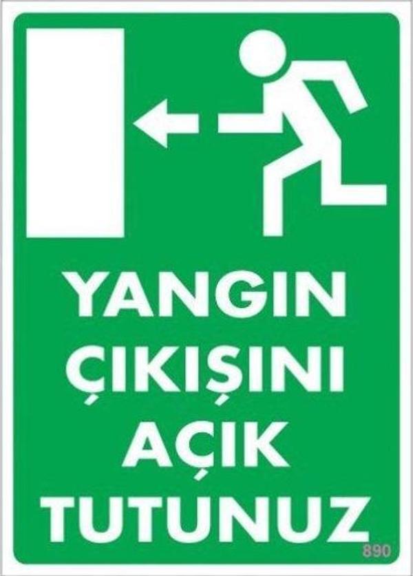 Uyarı Levhası Yangın Çıkışını Açık Tutunuz"890" - Image 1