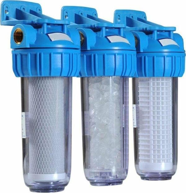 Aquafer Üçlü Su Filtresi Daire ve Bina Girişi İçin Üçlü Set Arıtma Sistemi - Image 1