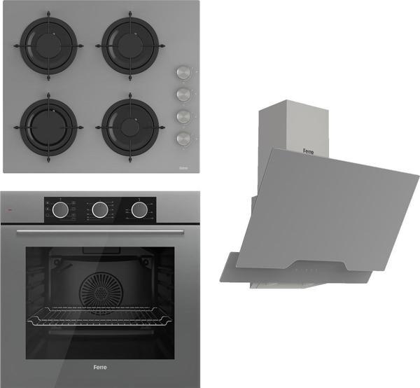 Ferre Flowart Basic Serisi Gri Ankastre Set (cs208 + Xe62cpr + D065 ) - Image 1