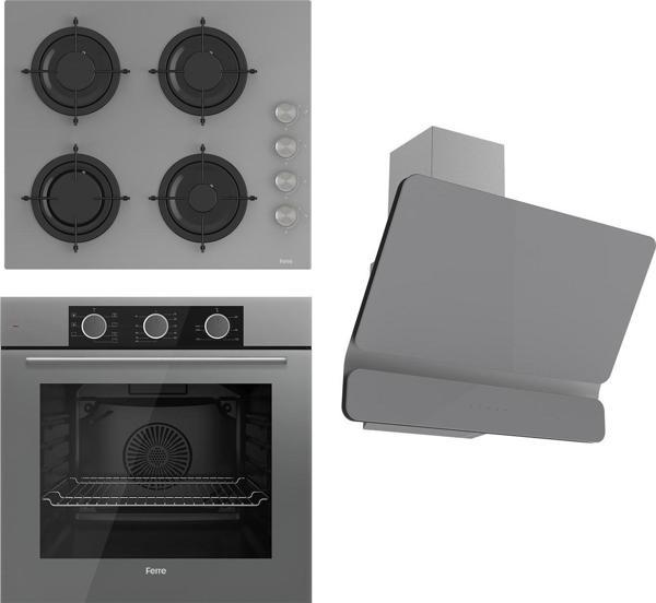 Ferre Flowart Basic Serisi Gri Ankastre Set (cs208 + Xe62cpr + D082) - Image 1