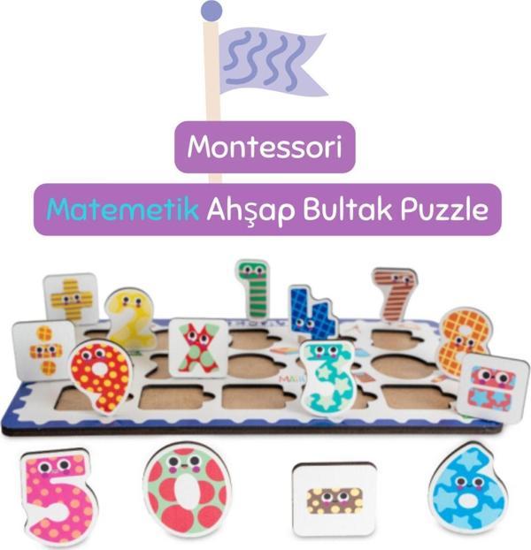 Hopiers Montessori Matematik Ahşap Bultak Puzzle Seti - Eğitici - Öğretici Ve Güvenli Matematik Öğretici Oyun - Image 1