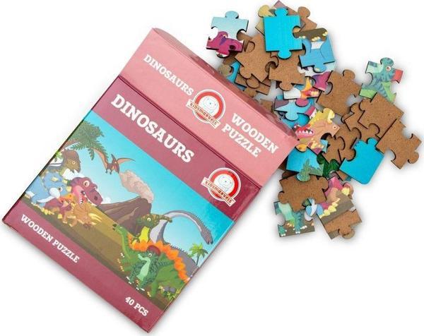 Hopiers Kidsmarvels Dinozorlar Puzzle 40 Parça Ahşap - Image 1