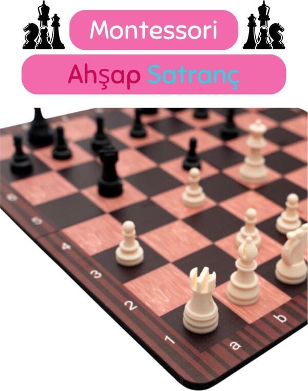 Hopiers Montessori Ahşap Satranç - Eğitici - Öğretici Ve Güvenli Zeka Oyunu - Image 1