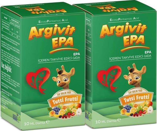 Argivit EPA 10 ml Damla Balık Yağı 2'li Paket - Tutti Frutti Aromalı - Image 1