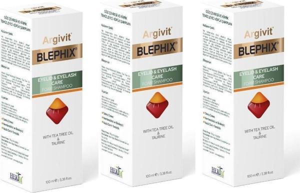 Argivit Blephix Göz Çevresi ve Kirpik Temizleyici Köpük Şampuan 100 ml 3'lü Paket - Image 1