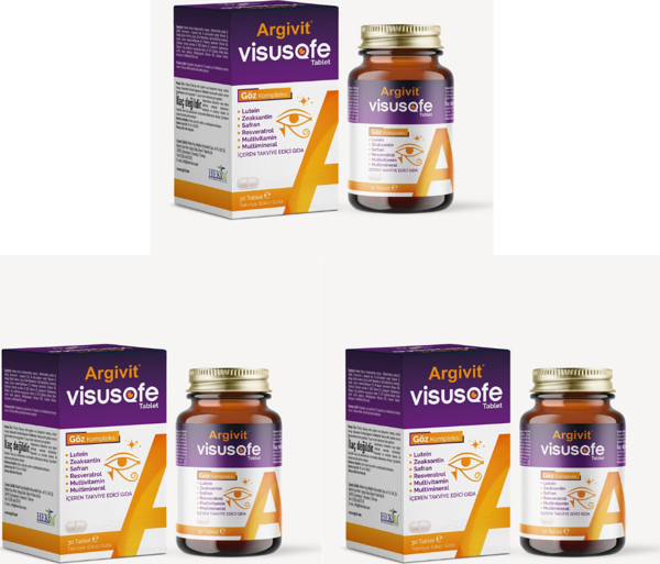 Argivit Visusafe 30 Tablet 3'lü Paket - Göz Kompleks - Image 1