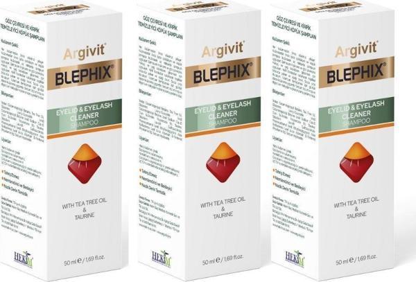 Argivit Blephix Göz Çevresi ve Kirpik Temizleyici Şampuan 50 ml 3'lü Paket - Image 1
