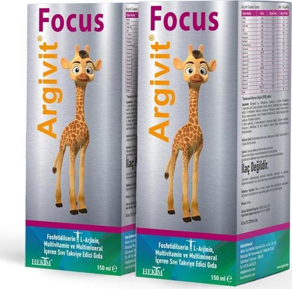 Argivit Focus Şurup 150 ml 2'li Paket - Portakal ve Vanilya Aromalı - Image 1