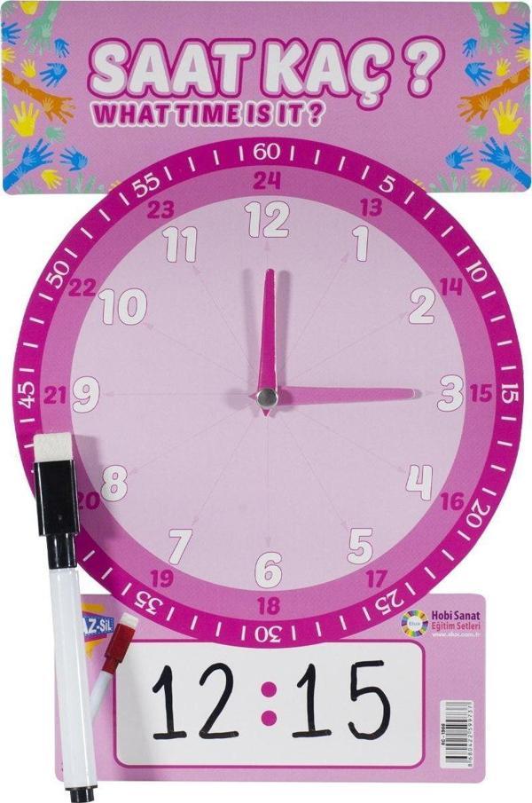 Elux Yaz Sil Öğretici Saat - Pembe - Image 1