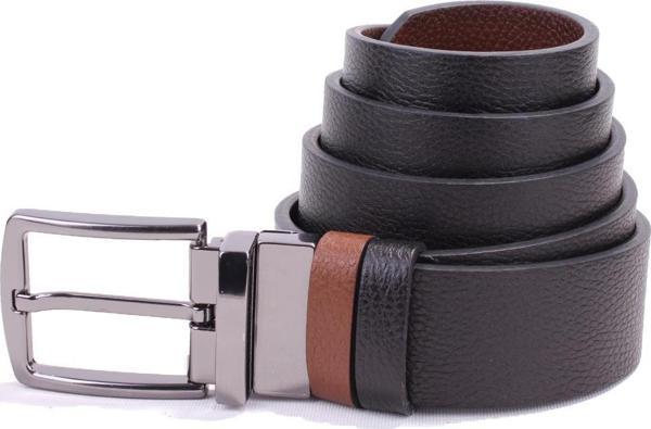 Dagoster DMK26-465DG Siyah Taba 4 cm Çift Taraflı Hakiki Deri Erkek Kemer - Image 1