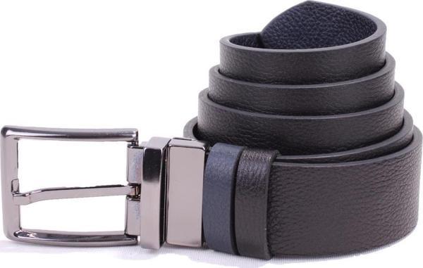 Dagoster DMK26-465DG Siyah Lacivert 4 cm Çift Taraflı Hakiki Deri Erkek Kemer - Image 1