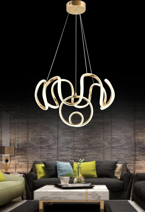 Kuzey Lina İki Katlı Kumandalı 3 Renk Led Modern Avize - Image 1