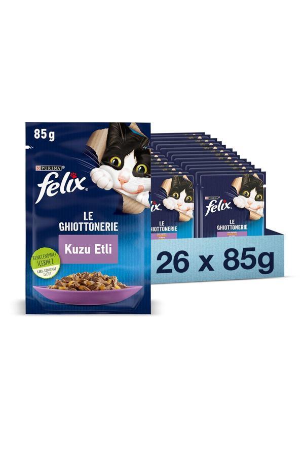Felix Kuzu Etli Kedi Yaş Maması 85 gr X 26 Adet - Image 1