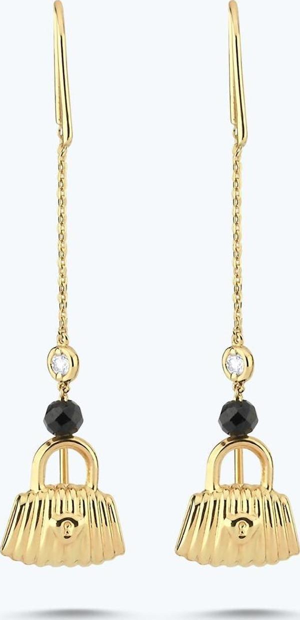 Pırlanta Spinel Taşlı Çanta Küpe - Image 1