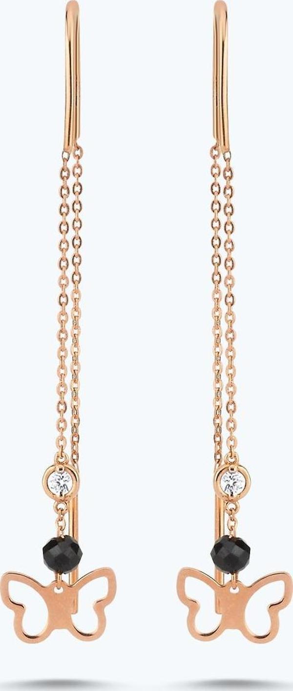 Pırlanta Spinel Taşlı Kelebek Küpe - Image 1